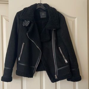 Zara Suede with shearling jacket